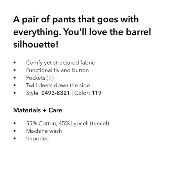 2 Bundle Aerie Barrel Leg Pull On Pants Size S - Picture 4 of 16